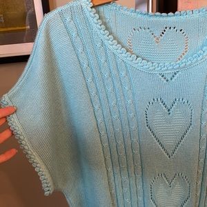 Vintage Turquoise Heart Jumper 💙